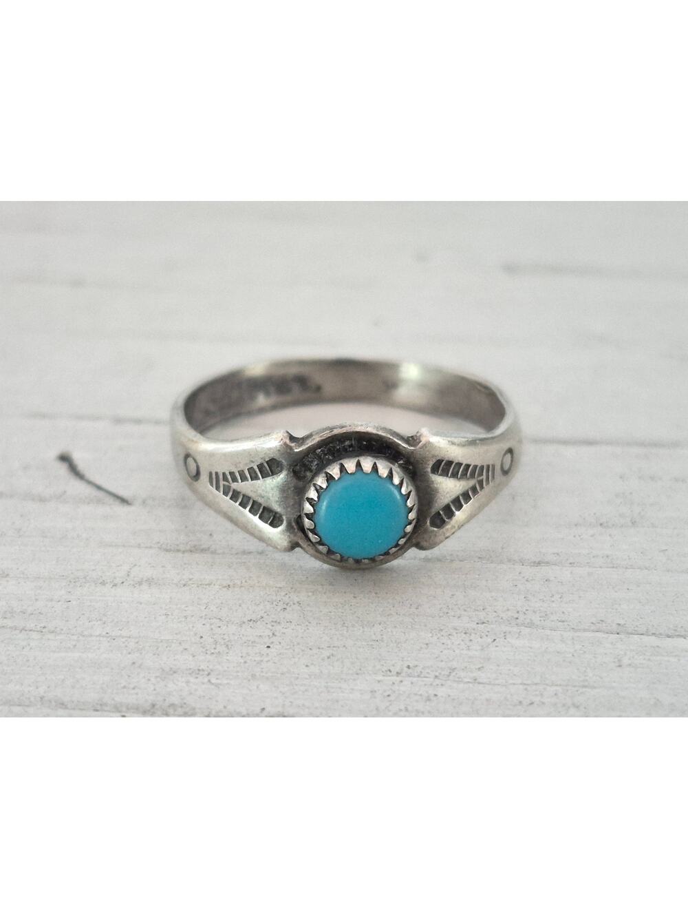 Vintage Bell Trading Post Native American MCM Turquoise Ring Band